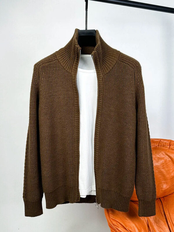 S2eb13e7035214c8b97e2feb1985ae5a8a.jpg Advanced luxury zipper sweater coat men's autumn winter new casual Korean trend solid color cardigan thickened warm knit jacket