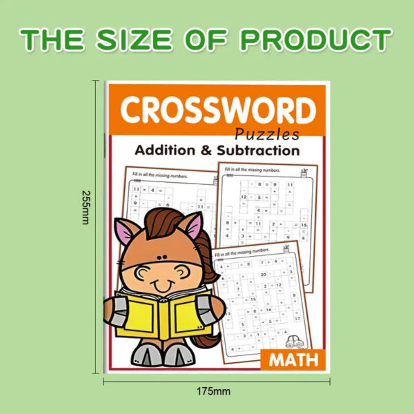 S2ee1ec37b23f48a89e329015f21a31edk.jpg 32 Pages Crossword Puzzles Addition Subtraction Math Workbook For 3-8 Ages