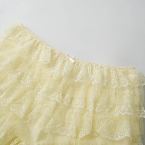 S2f38882414c34901b8170ca9a7070008n.jpg Combhasaki Women Y2K Kawaii Solid Color Fairy Tiered Ruffled Lace Layered Elastic Low Waist Bloomers Aesthetic Shorts Streetwear