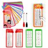 Math Flash Cards Set: Addition, Subtraction, Multiplication, Division & Fraction Learning, 15 Cards + 2 Erasable Pens