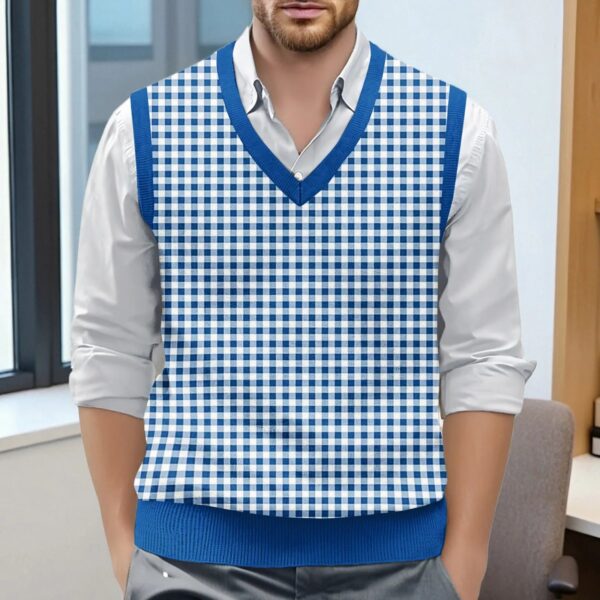 S2fa45f1acc014e27bdebe4bd0e058c74f.jpg Sleeveless Top For Man Chess Vest Waistcoat Diamond Grid Woolen Sweater Vest Sleeveless Jackets For Men Vest Men Chaleco Lana