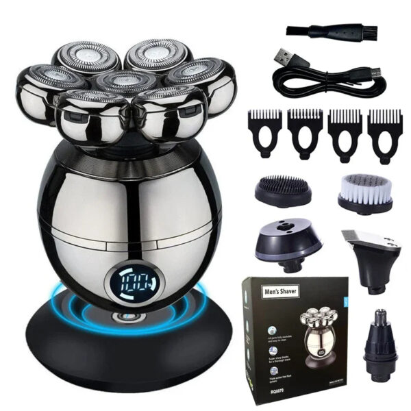S2fbf27a07d38414789dfa08e879e74bdW.jpg Electric Shaver 7D Floating Cutter Head Base Charging Portable Men Beard Trimmer Clipper Rechargeable Bald Head Electric Razor