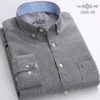 S31133c8d0ab4430dad8d7d943b2a0d25Q.jpg New in shirt Cotton long-sleeve shirts for men slim fit formal plain tops single pocket solid color office tops fashion clothes