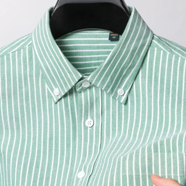 S3157c2b022b44463bb107a0ca0f9d715c.jpg New 100% Pure Cotton Oxford Men's Plaid Shirts Male Business Casual High Quality Long sleeve Shirt for Men Pocket Shirt S-5XL