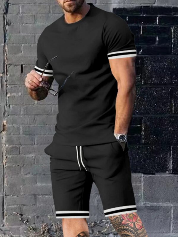 S31d807e667b946f19ef1308cf137c11fQ.jpg EUROPEAN AND AMERICAN MEN'S SUMMER MEN'S LOOSE SET SHORT SLEEVED SHORTS SPORTS CASUAL ROUND NECK TWO-PIECE SET MEN'S S-3XL