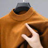 S32567f87f54e4456b973ee7ae1236ad6e.jpg Half Turtleneck Knitwear Sweater New Autumn/Winter Mock Neck Sweatshirts Solid Color Pullovers Man Brand Casual Mens Clothing