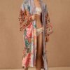 WeHello Women's Beach Cover Ups for Swimwear Printing Peacock  Kimono Swimsuit Cape Summer Dress Beachwear Casual Wear