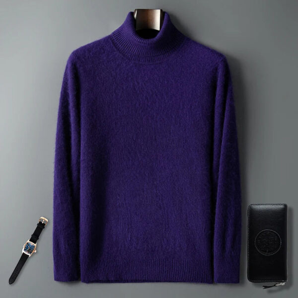 S32f9eabcf6d640f0a3c08515ef1c92c90.jpg 100% Male Mink Cashmere Sweater Solid Color Turtleneck Thick Autumn And Winter Loose Large Size Turtleneck Wool Bottoming Shirt