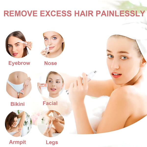 Electric Body Hair Trimmer For Women,Bikini Trimmer And Underarm Hair Razor,AL Material,Lithium Battery,Epilaotor Grooming Kit