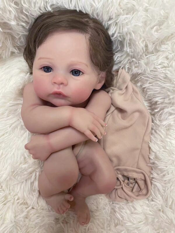 S337ac5877901405698db696a8a9f851dV.jpg 18inch Meadow Reborn Doll Kit Unassembled Lifelike Multiple Layers Painting Doll Parts Visible Veins Hand Rooted Short Hair