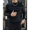 S34766f3dcfde44e7a8e32b71a8b05a1fO.jpg Men's Long Sleeved T-shirt with Fashionable Stripes and Round Neck Versatile and Slim Fit Handsome Top