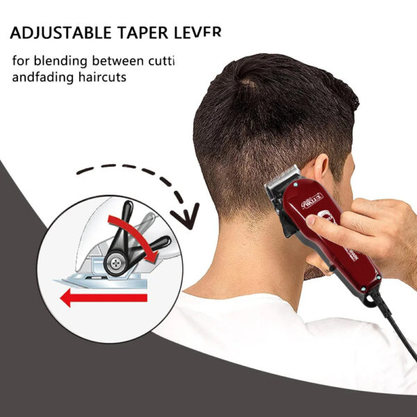 S34791297a62d4e02b856794a824e607eK.jpg WALUX Professional Men's Hair Clipper Classic Red 10W Powerful Corded Trimmer with Adjustable Taper Lever Hair Cutting Tool
