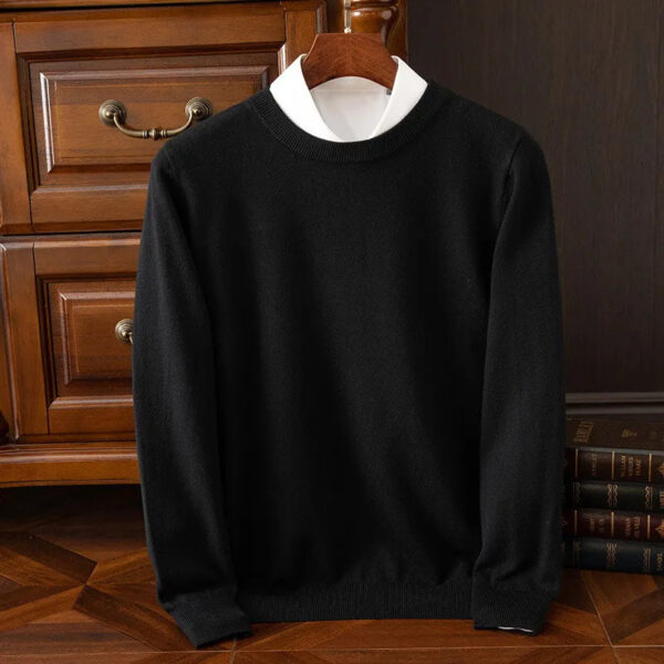 S3494fd7460b144dda636274b5ee1ec20y.jpg Men's 100% Cashmere Sweater O-Neck Pullovers Knit Large Size Wool Sweater Winter New Tops Long Sleeve High-End Jumpers
