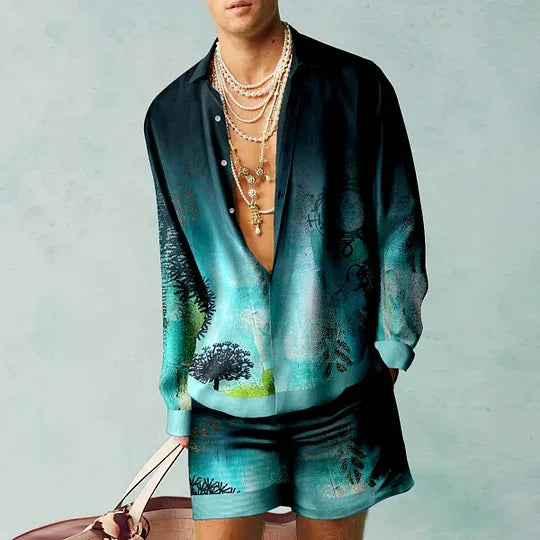 S349a108c5dc4470eb2102f2fbd28847ex.jpg Creativity Shirt Sets 3D Printed Men Casual Fashion Short Sleeves Shirts Oversized Beach Shorts Summer Streetwear Suits Clothing