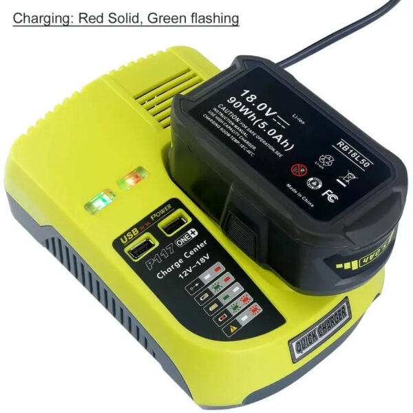 S34ea0cf9b38c4fbf9ee5b97c712a0517S.jpg P117 Charger For Ryobi ONE+Plus P108 Dual Chemistry Battery 12V-18V EU/US/AU Plug For Ryobi 12V-18V Ni-CD Ni-MH Li-ion Battery