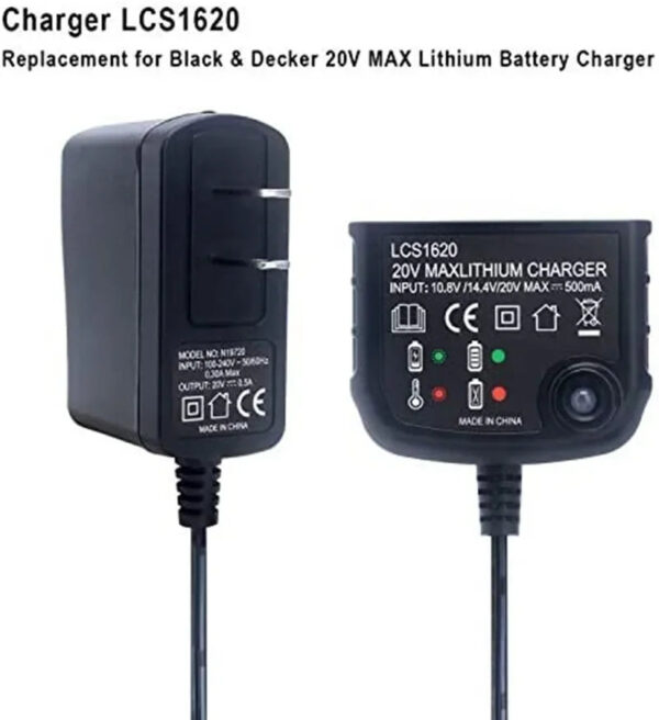 Lithium Battery Charger For Black&Decker 10.8V 14.4V 18V 20V Serise LBXR20 Electric Drill Screwdriver Battery Charging Tool