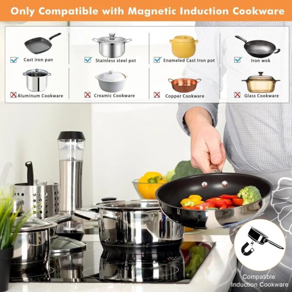 NOXTON Plug in Induction Hob, 4 Zones Electric 60cm Built-in, Touch, Safety Lock, 99-Min-Timer, Black, (UK:2800W/EU:3500W)