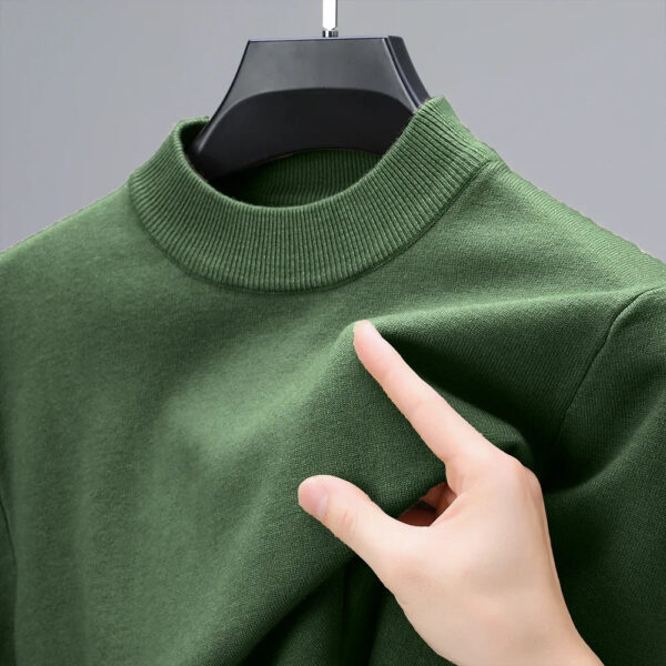 S368472a495ee41e6b7fe1579cbed3fccg.jpg Half Turtleneck Knitwear Sweater New Autumn/Winter Mock Neck Sweatshirts Solid Color Pullovers Man Brand Casual Mens Clothing