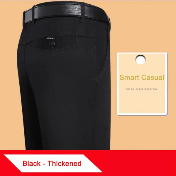 S375ad300c5234fc7a73d1374c76ca4fdi.jpg New Arrival 100% Cotton Summer Autumn Men's Casual Pants Fashion Solid Black Beige Gentle Thicken Trousers Brand Smart Suit Pant
