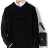 S37831071f61640bc8f873740cb6654851.jpg New Men's POLO Collar Sweater Autumn Winter Thick Long Sleeve Business Pullovers 100% Merino Wool Knitwear Shirt Basic Clothes