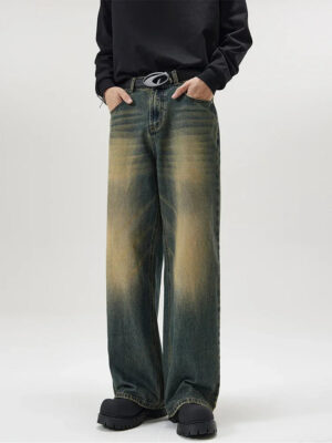 S37d273faf52f43e89e7a72e5e4ed8165W.jpg 4 Colors Autumn Vintage Distressed Men's Baggy Straight Jeans Fashion Korean High Street Denim Pants Streetwear Male Trousers