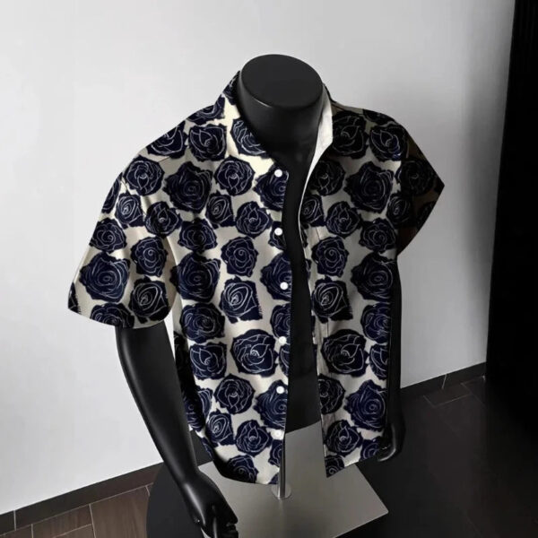 S37d7ee9807804edaa1631909fc5fbaa4j.jpg American Vintage Floral 3D Print Hawaiian Style Loose Short Sleeve Shirt