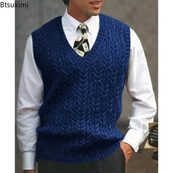 S381e482eba1c45cc8ff964eaeb29ecd1X.jpg 2026 Men's Autumn Winter Warm Casual Knitted Sweater Vest Sleeveless V Neck Fleece Western Sweaters for Men Sueter Para Hombre