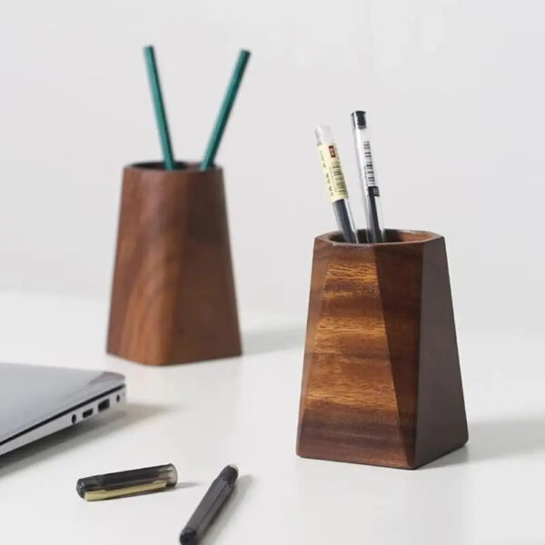 S38496b10f7e841cbb2bde9ea375a178ci.jpg New Wood Pen Holder Large-capacity Portable Stationery Storage Holder Pen Container School Office
