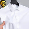 S38505af4e61f45ad8cc2702e03bf7495p.jpg Big Size 5XL Business Shirts For Men Long Sleeve Autumn Wrinkle-free Slim Fit Camisa Social Formal Soft Wedding Office White Top