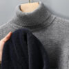 Men's Slim Fit Long Sleeve Turtleneck Sweater Anti-Pilling High Quality Knitted Solid Color Pullover Trendy Men's Clothing