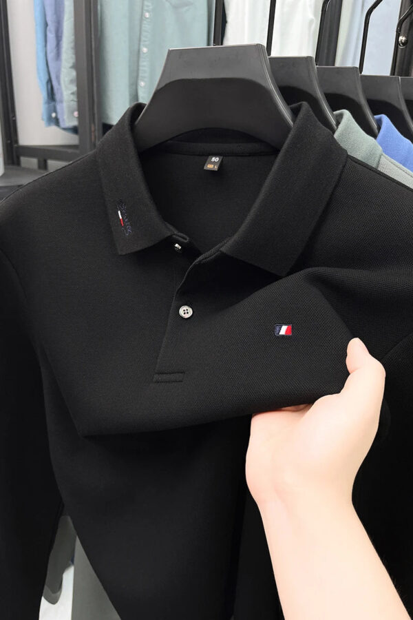 High end embroidery craft polo shirt long sleeved brand autumn Men's Wear comfortable breathable cotton casual business T-shirt