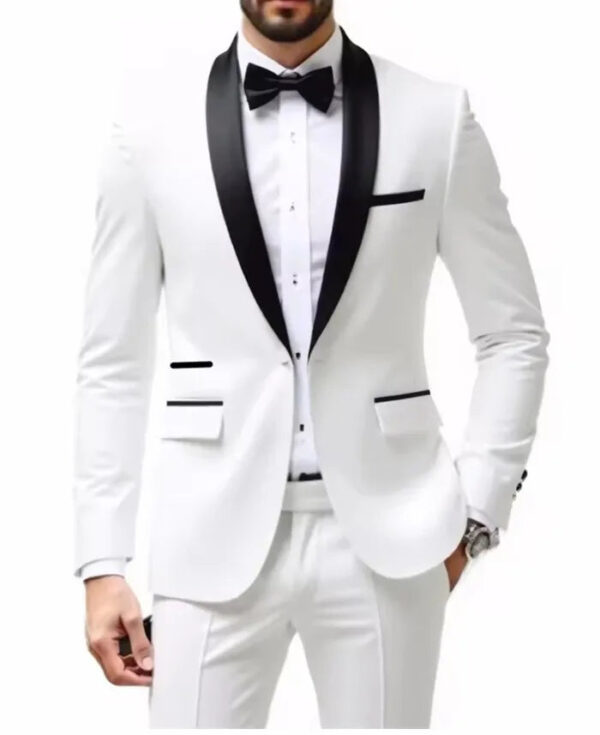 S38b10642dd4842fcbf58bfc82127c99dz.jpg 2-Piece Men's Suit Suitable For Wedding Business Suits, Single Button Jackets And Pants Sets, Slim Fit Jacket Sets