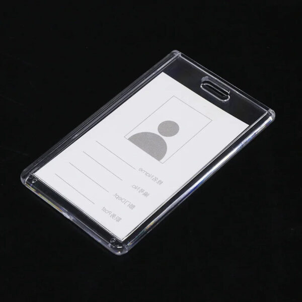 Acrylic Working Permit Case Finger Pull Push Style ID Tag Name Badge Holder Employee's Pass Work Card Holder Case