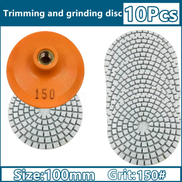 S39846f9362224090ae0058ae0d422384s.jpg 100mm M14 Angle Grinder Ceramic Tile Trimming Polishing Disc Dry Polishing Marble Porcelain Granite Chamfering Grinding Edge.