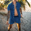 S3a3ea519fd78401592978e121ca0d182S.jpg 2024 Summer Men's Fashion Leopard Print Short Sleeve Shirt And Shorts Set Beach Style T Shirt Breathable Shorts Two Piece Set