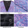 Wedding Purple Men Vest Paisley Floral Necktie Handkerchief Cufflinks Sets Blue Green Red Male Sleeveless V-Neck Waistcoat Party