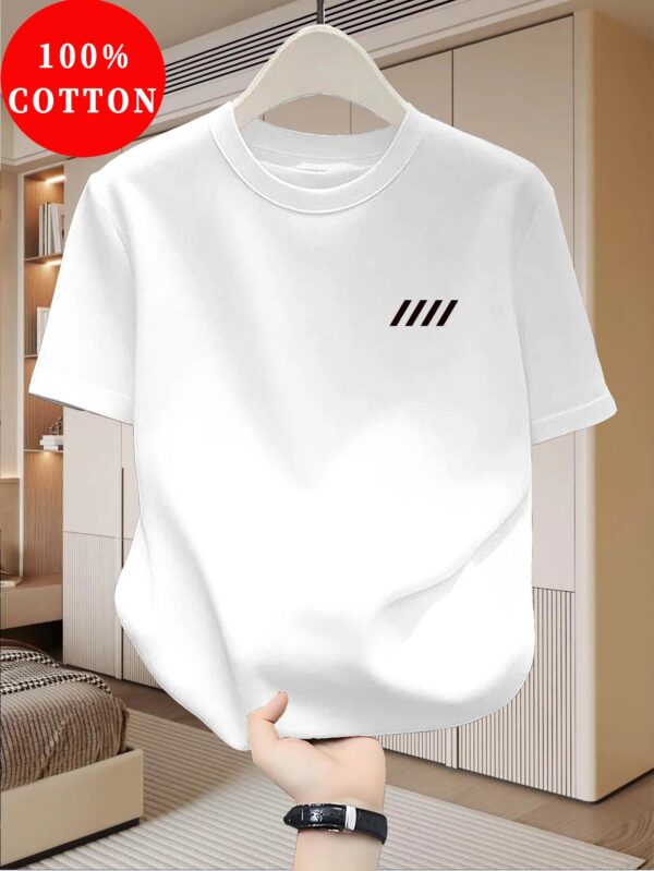 S3ab19cb58f4d406a862897980bd037aet.jpg 100 cotton Men'S Oversized T-Shirt - Breathable Short Sleeve Round Neck with Minimalist Black Grid Pattern PrintCa
