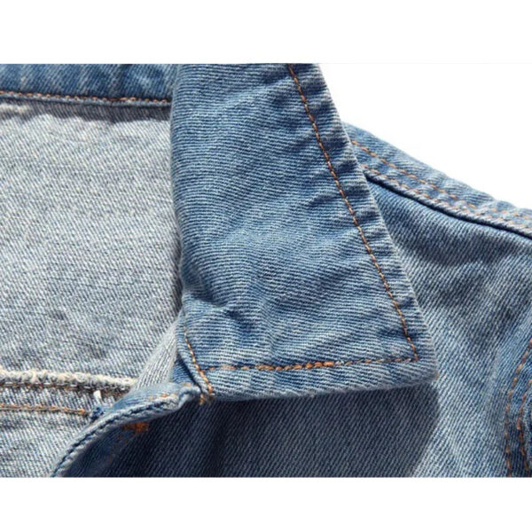 Hip Hop Jeans Coat Men Jackets for Short Sleeve Ripped Blue Jean Jackets Man 2025 Men's Denim Vest Mens Denim Shirt Husband Male