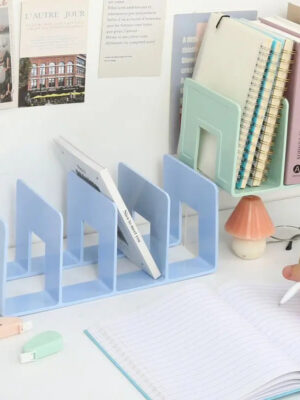 Desktop Four Grid Bookshelf Student Book Storage Bookshelf For Office Documents File Bag For Books Stationery Organize Supplies