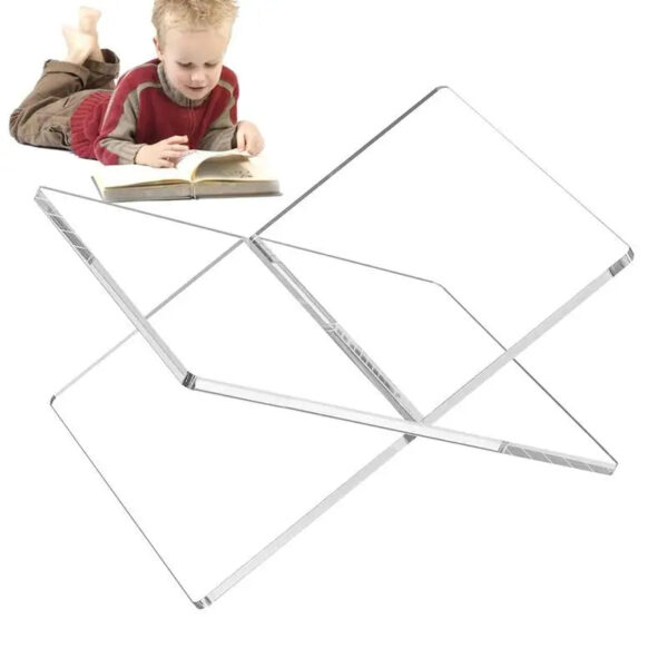 Acrylic Book Stand Open Clear Book Holder for Books, for Cookbook Art Book Bible Guest Book, Coffee Table Book Stand for Reading