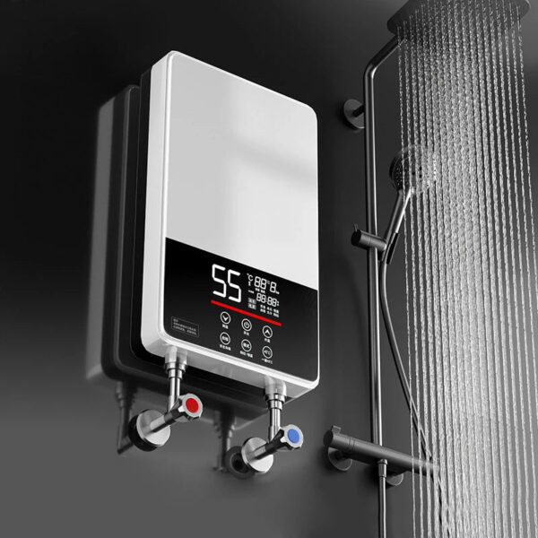S3ca142e1d2b14325863f4f6e4bcd6b73g.jpg DMWD Electric Thermostatic water heater 7000W Remote Control Instant heating waterproof tankless water heater for shower bath