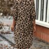 S3cda16ca6de74032a1ceb85e1b71ad96v.jpg BWQ New Elegant Women's Summer Leopard Shirt Dress Casual Loose Turn Down Collar Mid Calf Straight Long Dresses 2025
