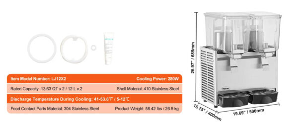 S3d03613c459f49dd8815ba5ccf8fbe93l.jpg SucceBuy 2 3 Tanks Commercial Beverage Dispenser Ice Tea Drink Machine 304 Stainless Steel Juice Dispenser for Restaurant Hotel