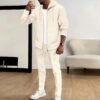 S3d8b267933ec458c94ea9b0dcfeac7acp.jpg Spring and autumn new Waffle men's casual slim-fit hooded long-sleeved cardigan matching color fashion high quality tracksuit pa