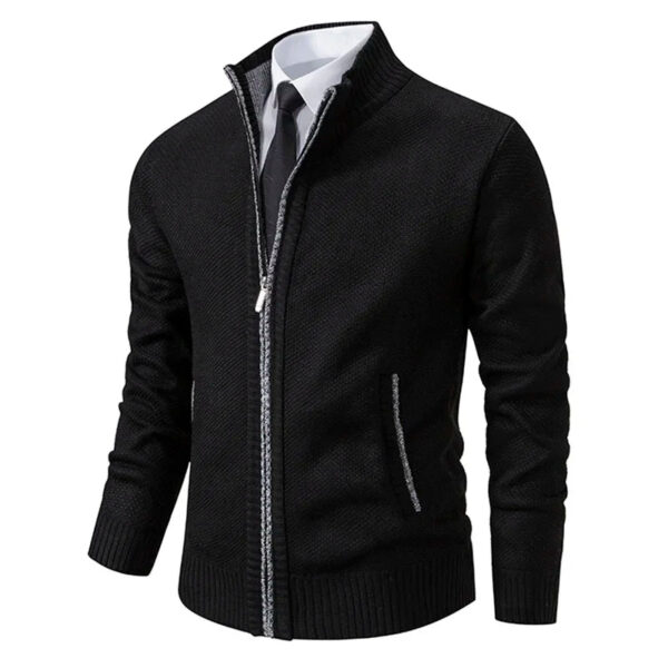 S3db56cba982541f9aaa80690e6561094Z.jpg Autumn Winter Men's Casual Sweaters Solid Color Turtleneck Sweater Cardigan Fleece Zipper Cardigan Knit Jackets