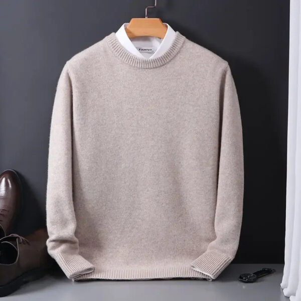 S3de2e4c92eb049669b378da1a8cb90edU.jpg Hot Sale Cashmere Men's Sweater O-Neck Knitted Jumpers Long Sleeve Male Pullover Soft Warm Woolen Fashion Clothing Big Size