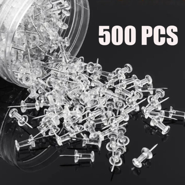 S3df5a8508fad43efa56b312d9b8412b8G.jpg 100/200/500/1000pcs Push Pins Plastic Head Steel Tip Wall Thumbtacks Painting Nails For Home Office And Craft Projects With Box