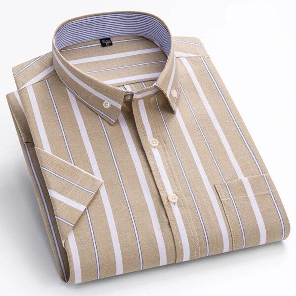 S3e15a4e4e27d43f585522577792cb35fk.jpg 100% Cotton Oxford Men's Shirt Short Sleeve New High Quality Business Casual Fashion Men's Plus Size Shirt Formal S-7XL