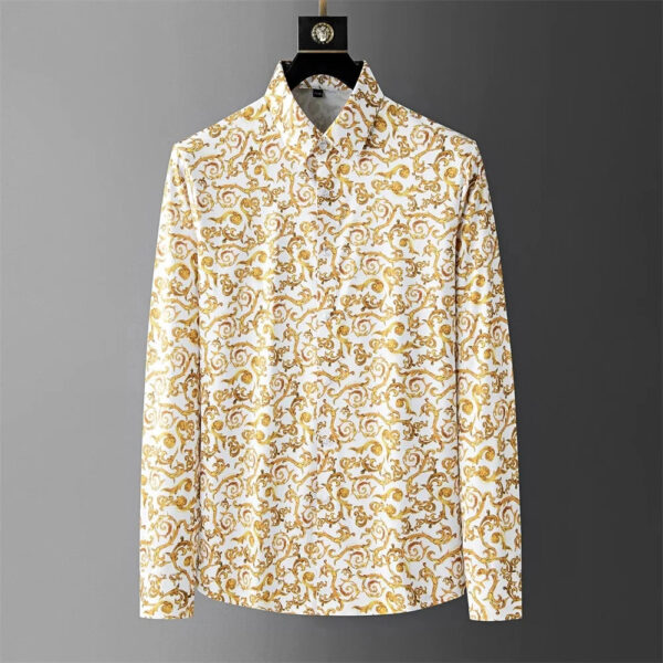 S3e77cdf2e3c840418152e46f85f5c755D.jpg Luxury printed shirt men's long-sleeved casual shirt fashionable street Korean high-end sense oversized comfortable men's XS-6XL