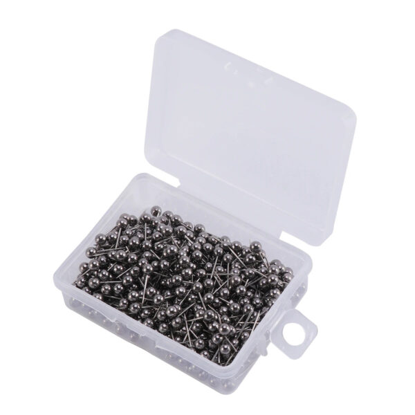 400Pcs Plastic Pin Tack Needle Bulletin Board Push Flag Map Round Travel National Thumb Stick Photo Holder (Golden)
